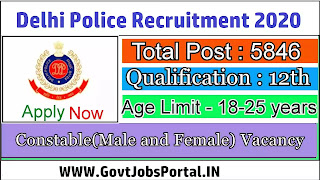 delhi police recruitment 2020 