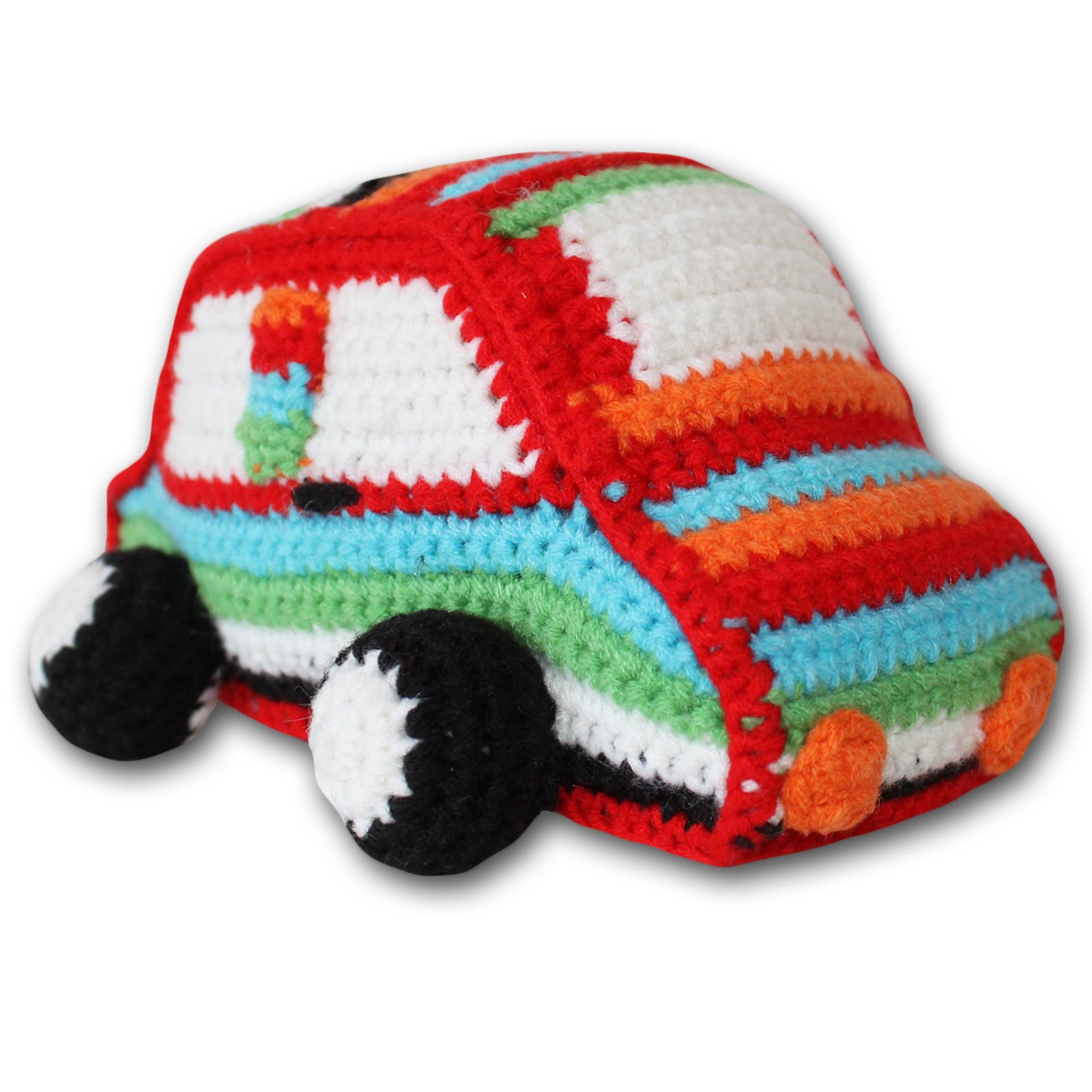 Rocket and Bear The Rainbow Crochet Car is now ready...