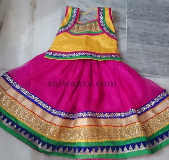Pink and Yellow Skirt - Indian Dresses