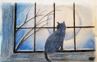 Moonstruck Cats on the Virtual Refrigerator  - share your art posts on our Virtual Refrigerator - an art link-up hosted by Homeschool Coffee Break @ kympossibleblog.blogspot.com
