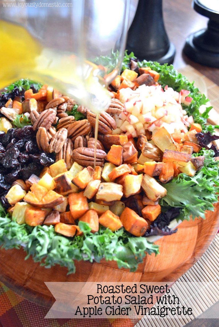 Joyously Domestic Roasted Sweet Potato Salad with Apple Cider Vinaigrette
