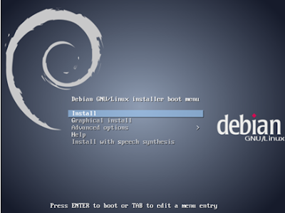 Tampilan awal Debian