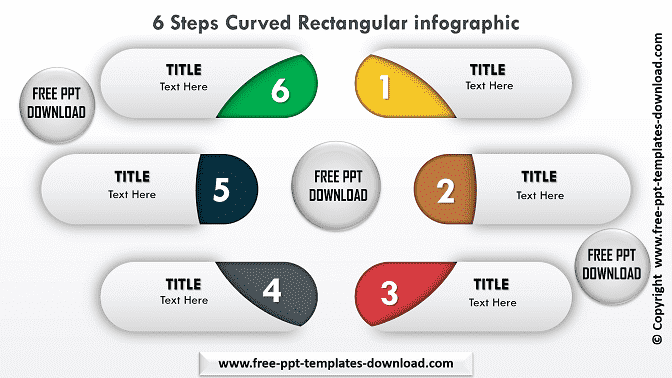 6 Steps Curved Rectangular Beautiful Infographic Template Download