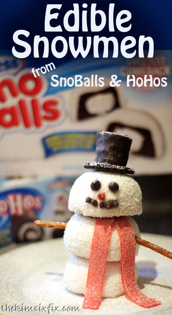 Use Hostess SnoBalls and HoHos into these darling individual Snowmen. Perfect for your holiday party. 