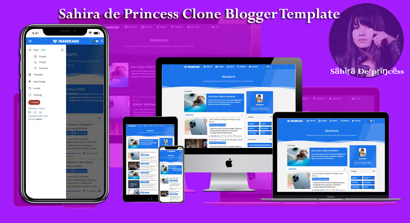 Sahira de Princess Clone Responsive Blogger Template