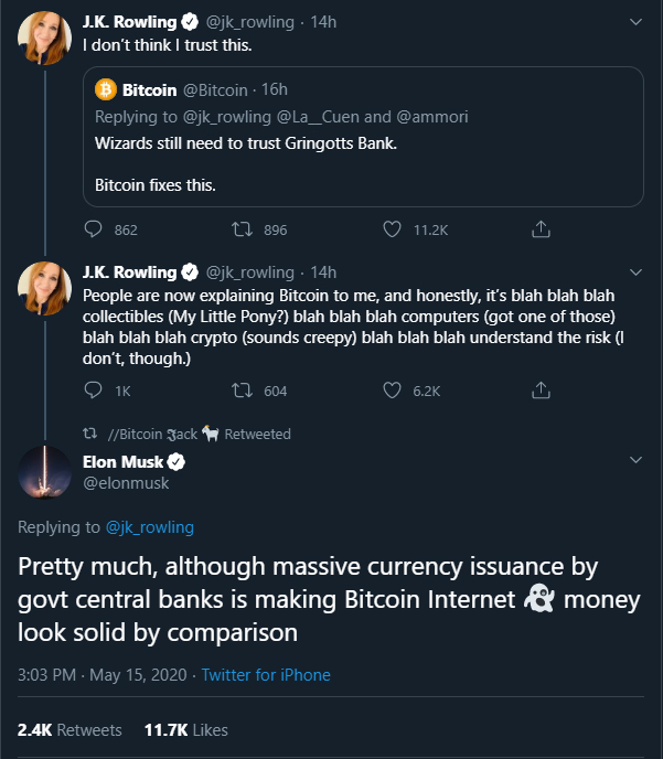Elon Musk Says Bitcoin Looks 'Solid' Compared To 'Currency Issuance By