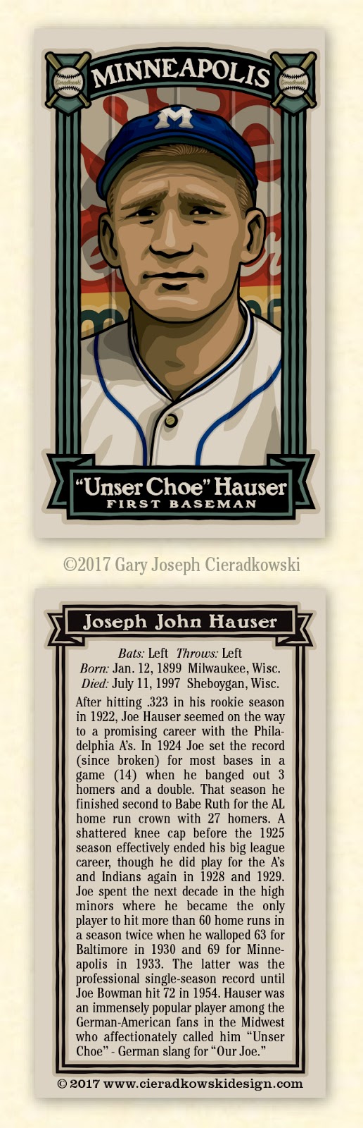 The Infinite Baseball Card Set: 234. Joe Hauser: Leave him alone, he's ...