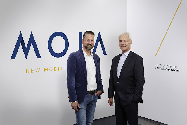 Image Attribute: Matthias Müller, CEO of the Volkswagen Group (right) and Ole Harms, CEO of MOIA (left) to launch MOIA - the Volkswagen Group's new company.