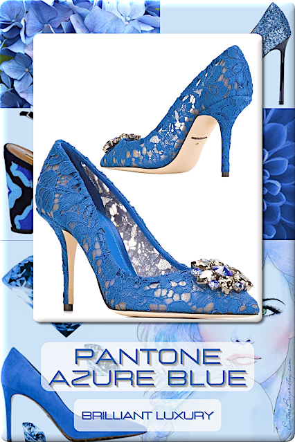 ♦Pantone Fashion Color Azure Blue #pantone #fashioncolor #blue #shoes #bags #brilliantluxury