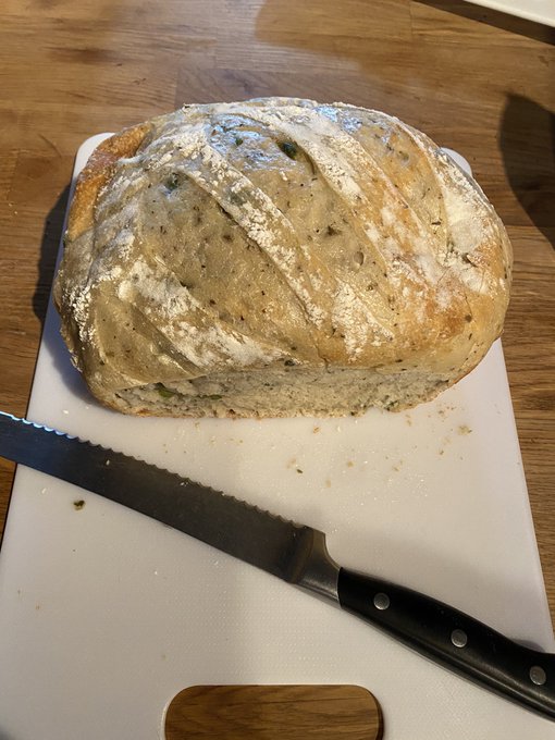 Olive Oregano Sourdough Bread