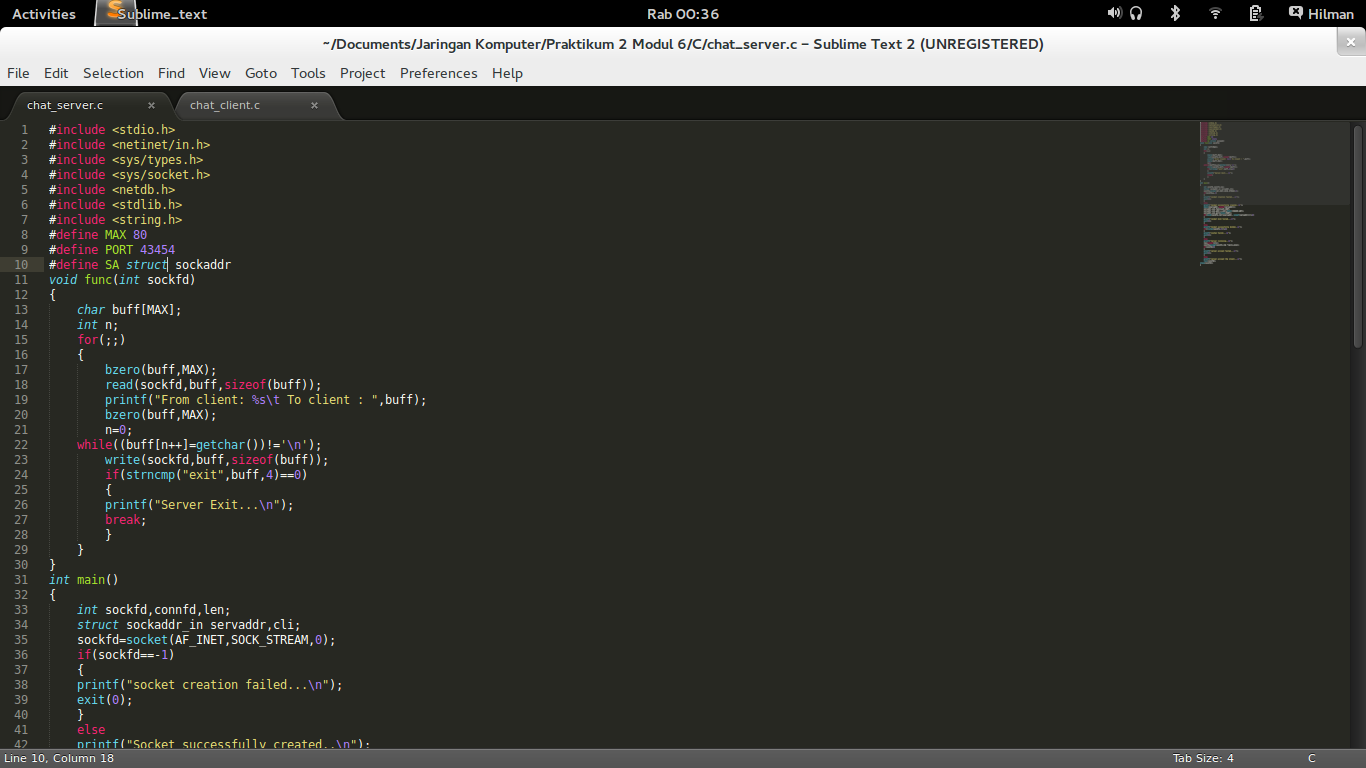 HiruEru Blog Contoh Socket Programming bahasa C Chat sederhana