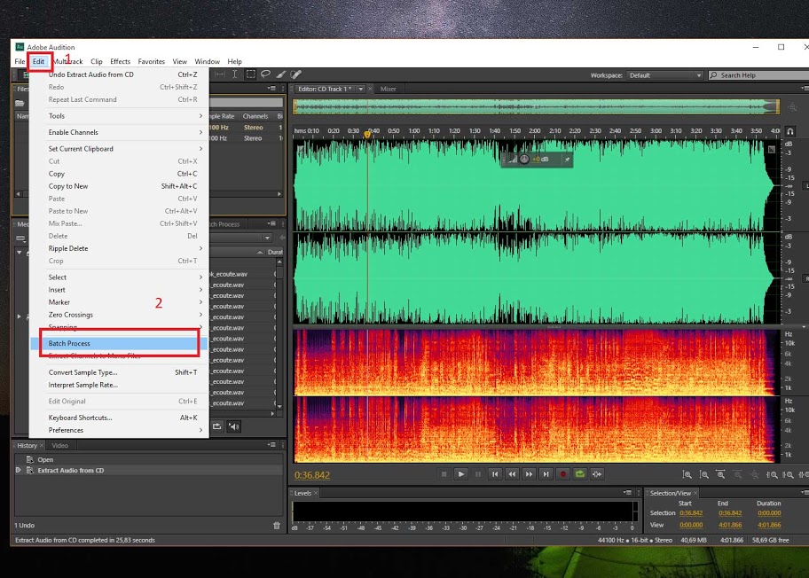 Cara Convert Album CD Audio Ke Mp3 dengan Adobe Audition (Batch Processing)