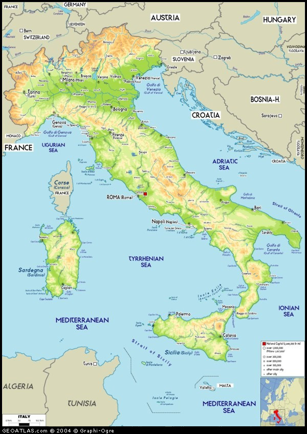 Italien Karta Regionala