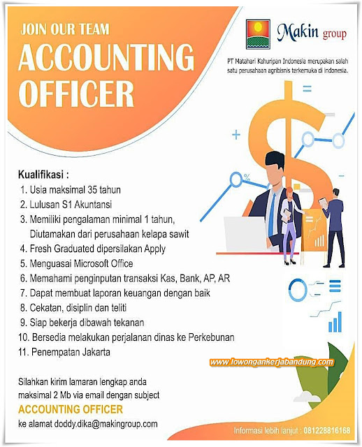 Lowongan Kerja Bandung Accounting Officer Makin Group