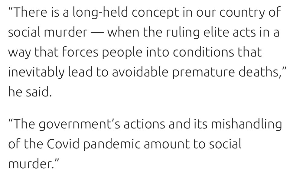 why isn’t Johnson’s Covid failure deemed criminally negligent?