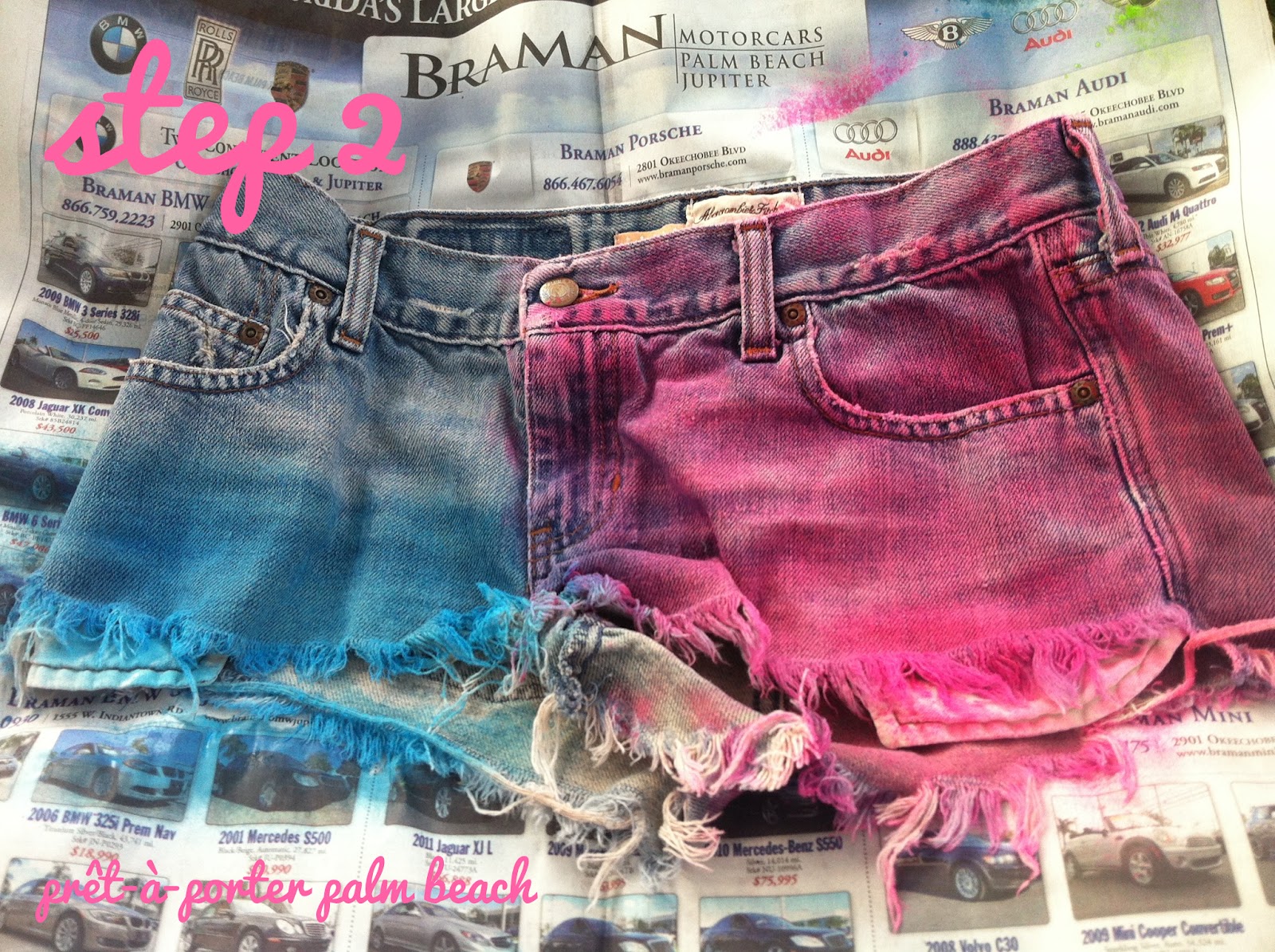 prêtàporter pbtola d.i.myself multicolor denim shorts.