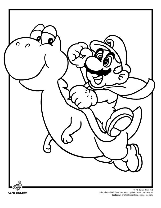 yoshi and mario coloring pages - photo #31