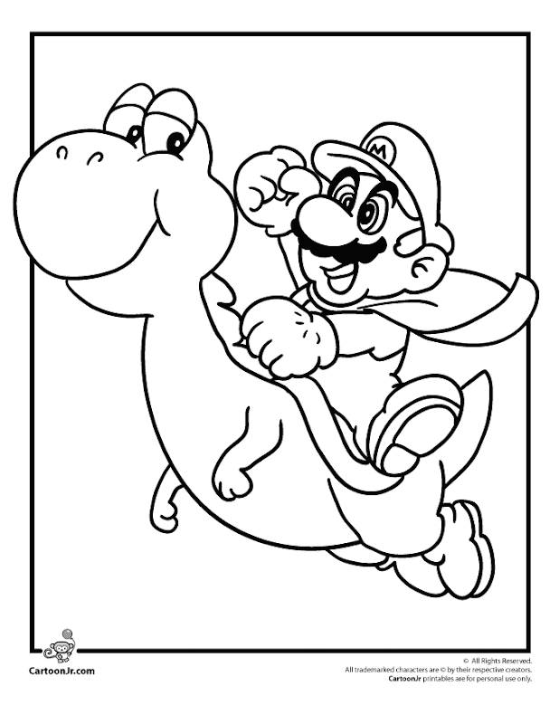 And here's some Mario coloring pages! title=