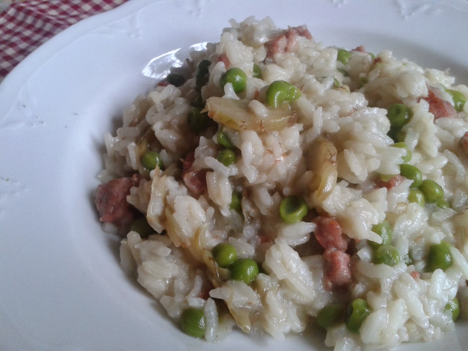 risotto carciofi piselli salsicce 