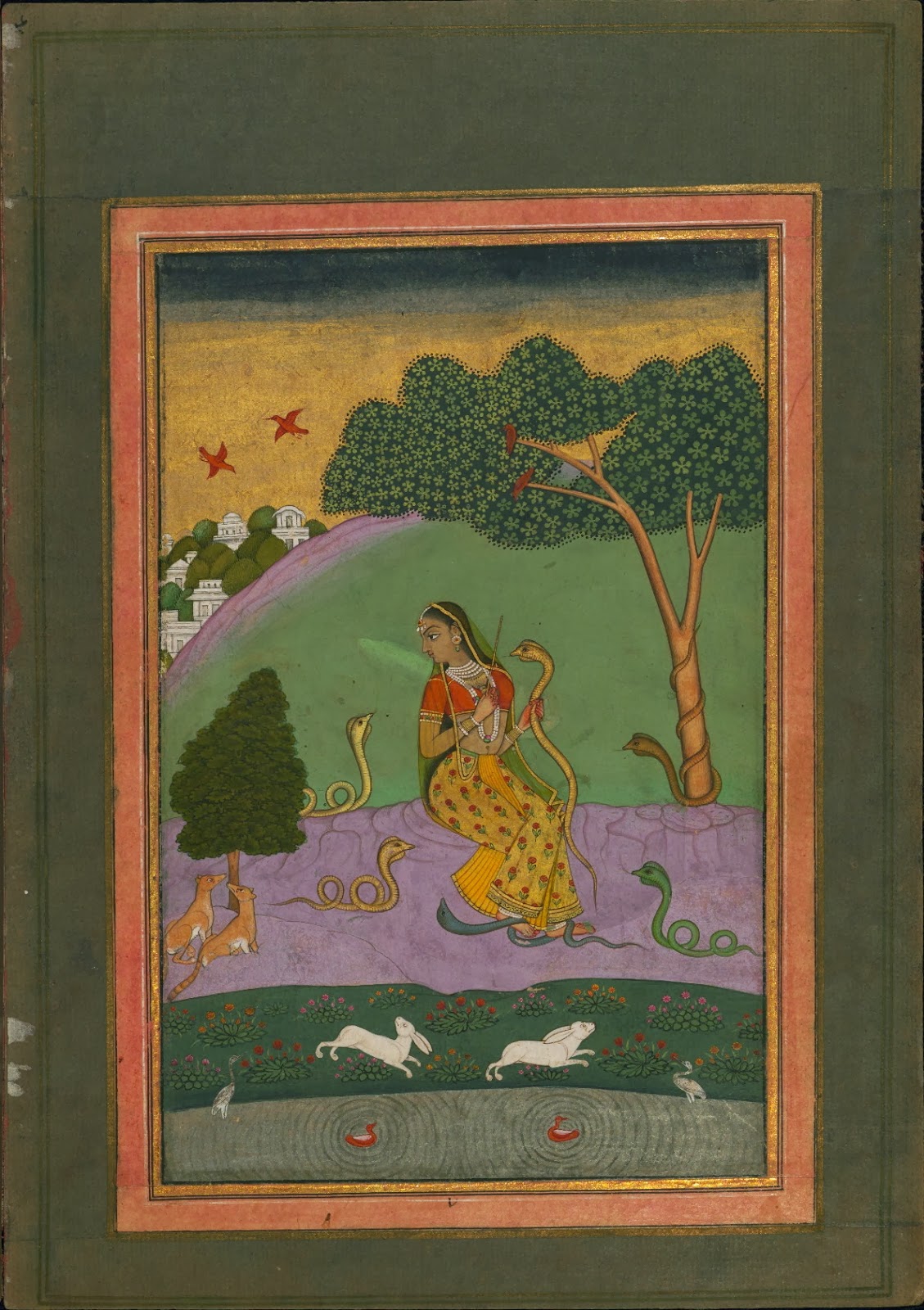 Indian manuscript miniature - music visualisation