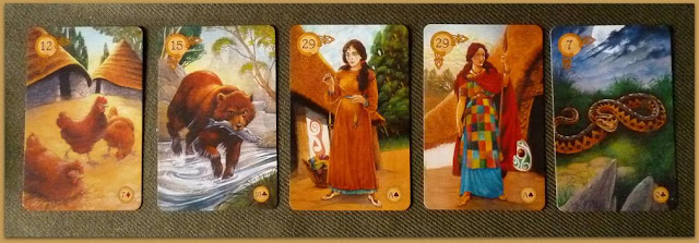 Celtic lenormand, birds, bear, woman, lady, snake