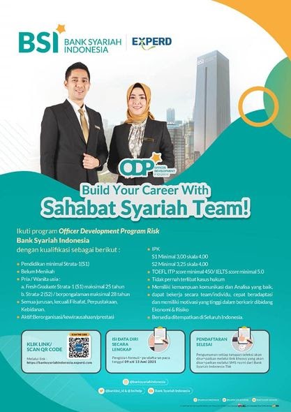 Lowongan Kerja S1/S2 PT Bank Syariah Indonesia Tbk (BSI) Juni 2021