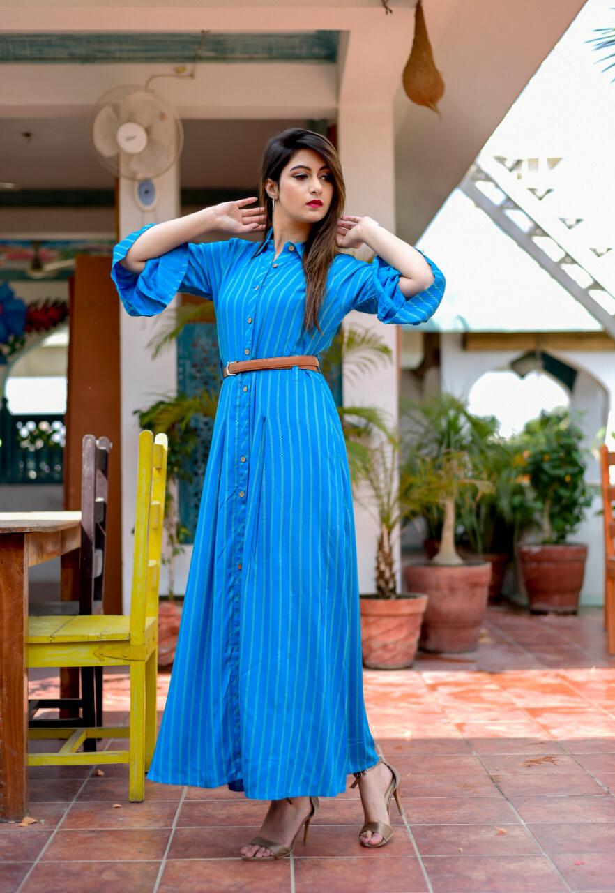 fiesta by reenx fancy bombay fabric western style belt kurti collection  online shopping wholesaler surat