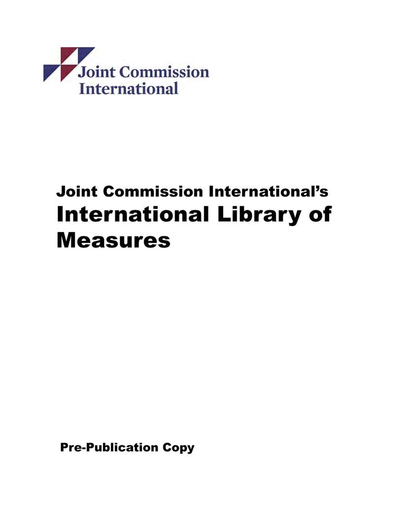 JOINT COMMISSION INTERNATIONAL INTERNATIONAL LIBRARY OF MEASURES