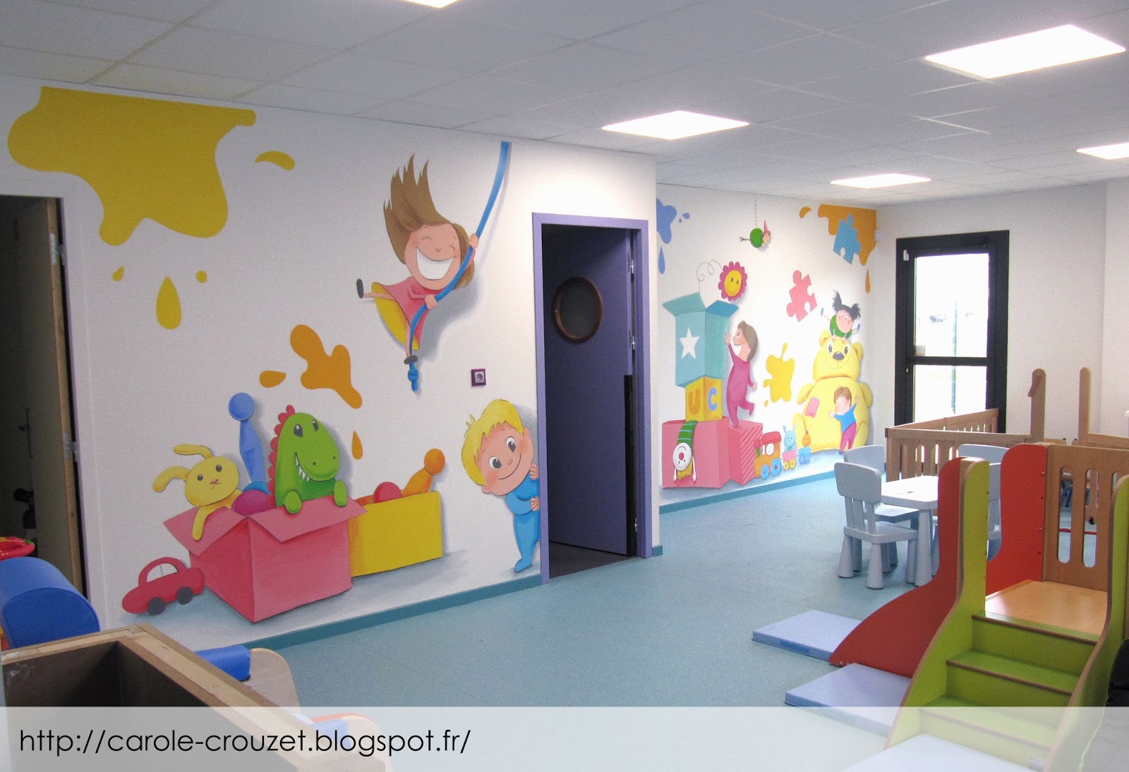 Carole Crouzet, Dessinatrice: Décors sur murs pour micro-crèches Carole Crouzet, Dessinatrice: Décors sur murs pour micro-crèches