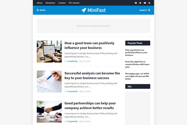 [Free Download] MiniFast Blogger Template