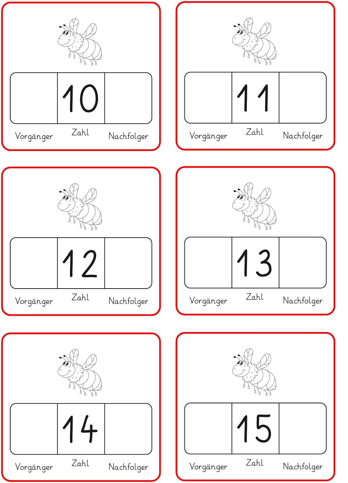 Vorgänger Nachfolger Arbeitsblatt
 Lernstübchen Vorgänger und Nachfolger bestimmen