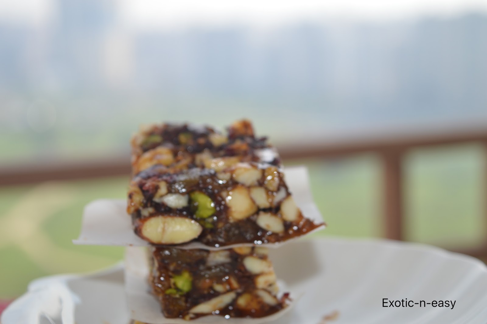 exoticneasy cooking Dry Fruit Chikki with Coconut Sugar