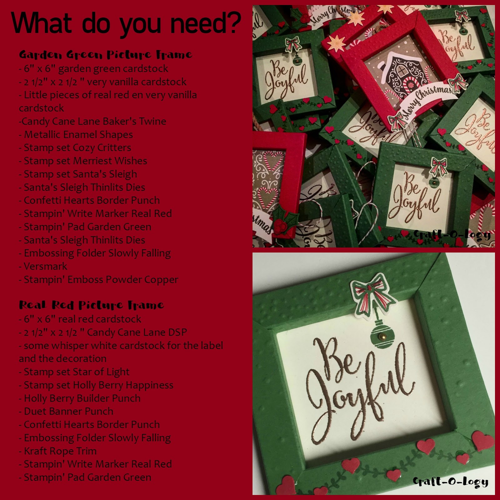 CraftOLogy Tutorial Christmas Picture Frame Ornament