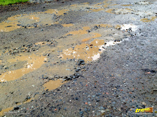 Potholes on the Shiradi Ghat National Highway NH-48 (New No.: NH-75) through Western Ghats, Karnataka