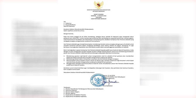 Surat Edaran Mendikbud, Ajak Semua Elemen Ciptakan Iklim Pembelajaran Positif dan Menyenangkan di Sekolah
