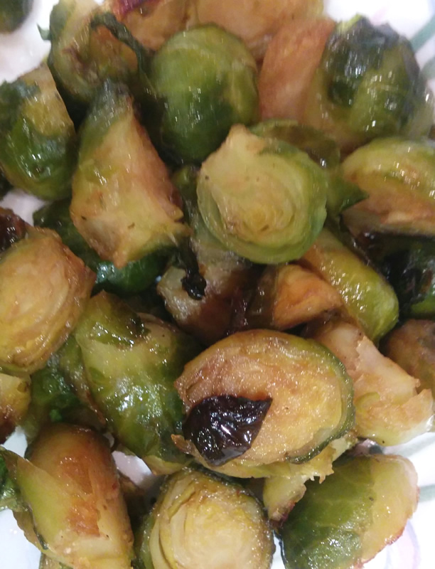 Sriracha Honey LimeGlazed Brussels Sprouts