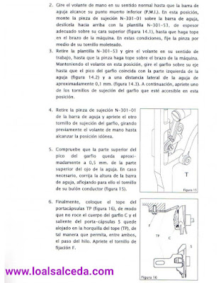 Puesta a punto de la aguja y garfio en Refrey