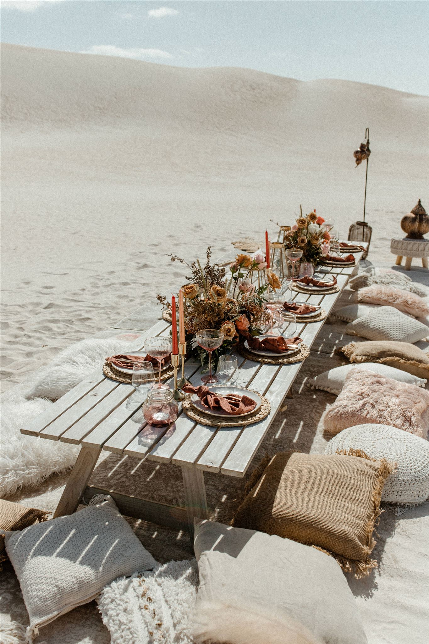 the road west wedding photography perth bridal shoot outdoor boho picnic styling