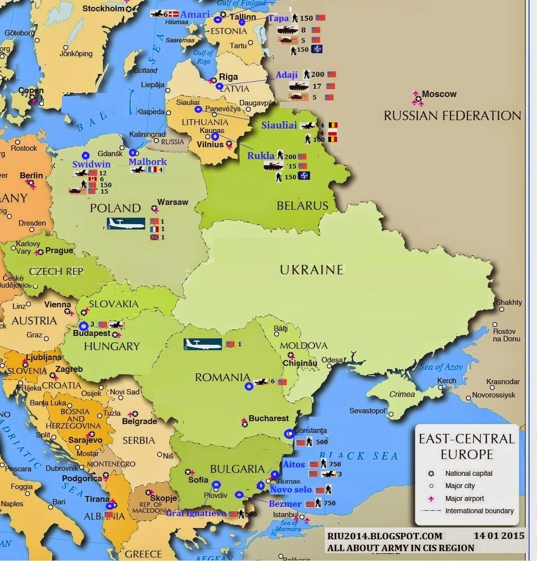 Armed Forces in Eurasia NATO bases in East Europe