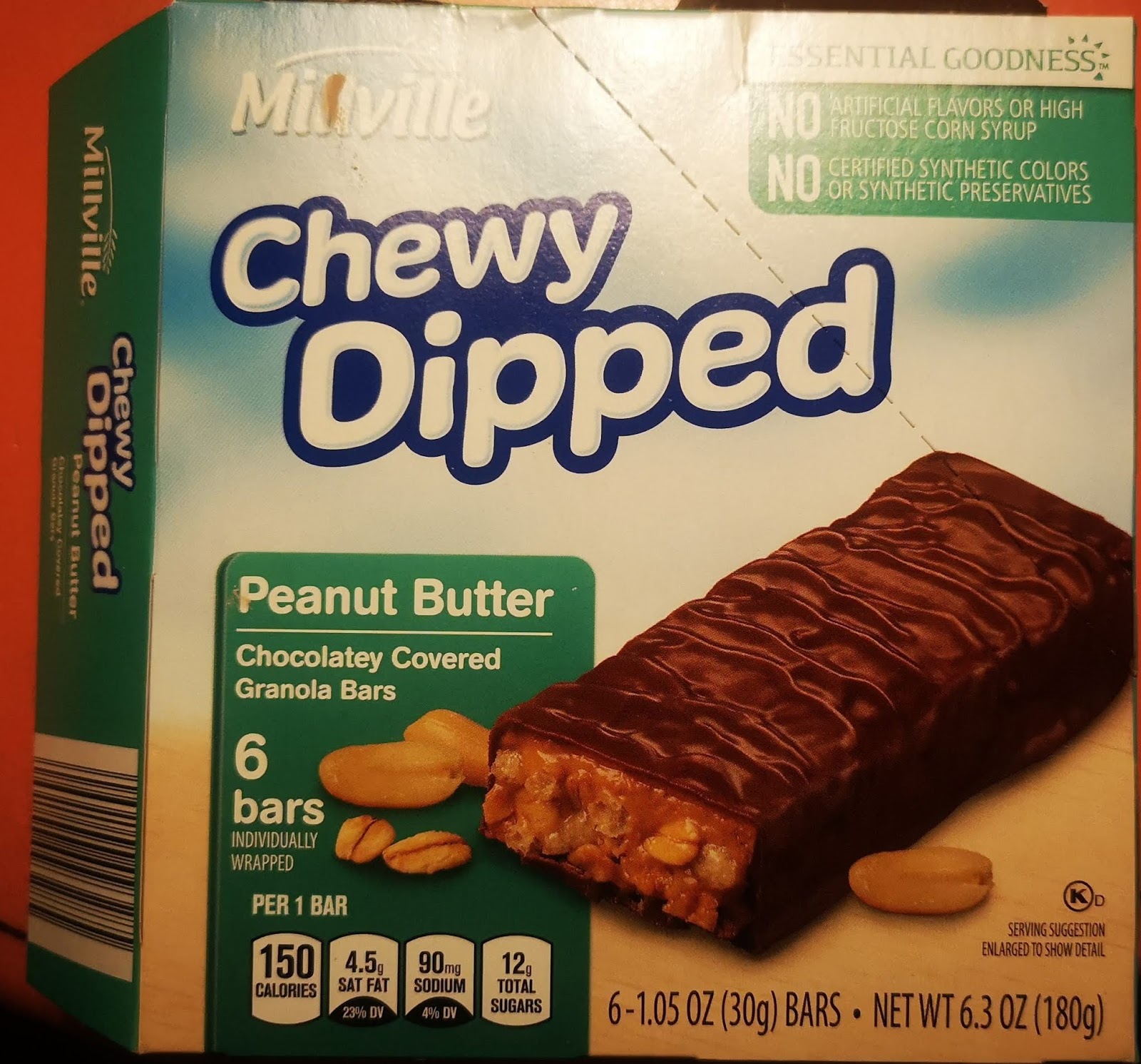 Millville Peanut Butter Chewy Dipped Granola Bars (Aldi)