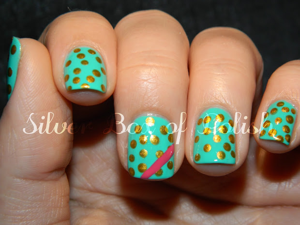 silver box of polish teal & gold