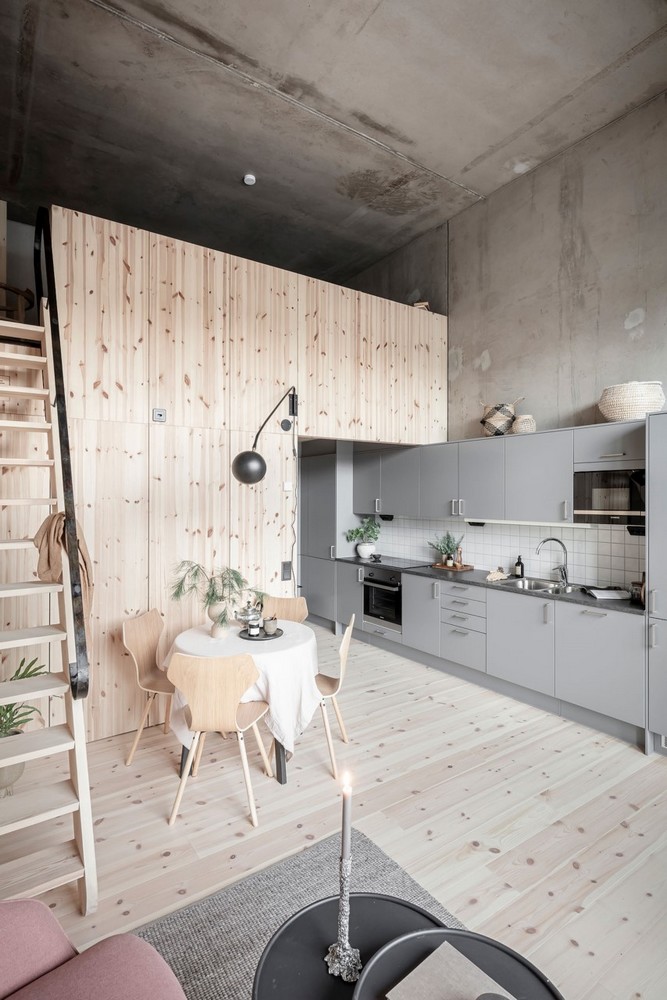 GRIS FONCÉ ET BOIS CLAIR