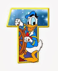 Alfabeto de personajes Disney con letras grandes T Donald. 