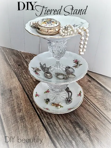 DIY tiered plate stand