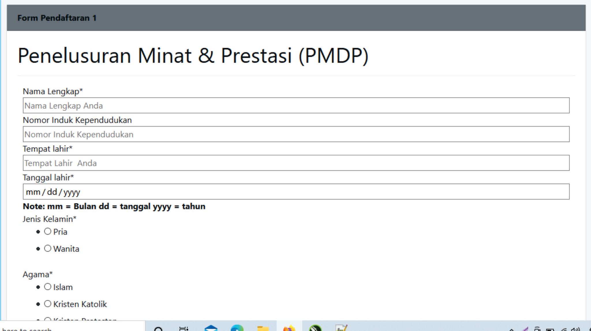 Selanjutnya ikuti alur pendaftaran seperti pada gambar di