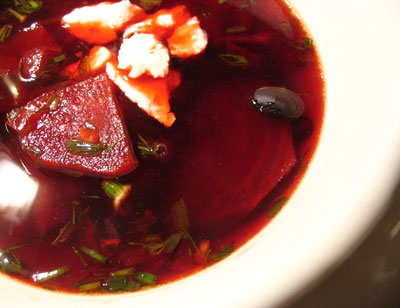 Beet, Barley and Black Bean Soup