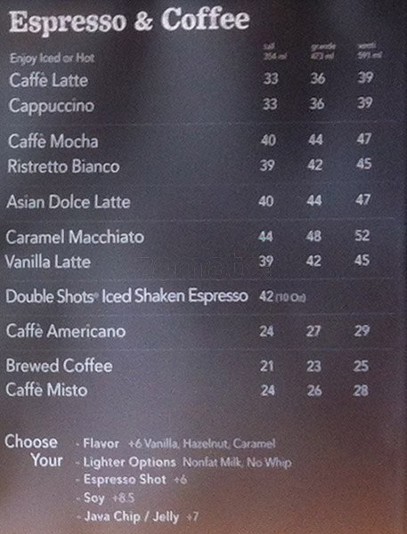 Harga kopi starbucks di indonesia
