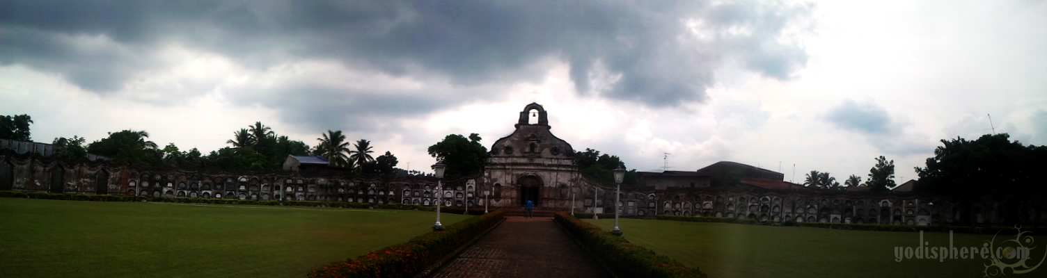 Panorama photo of the Chapel with above ground tombs