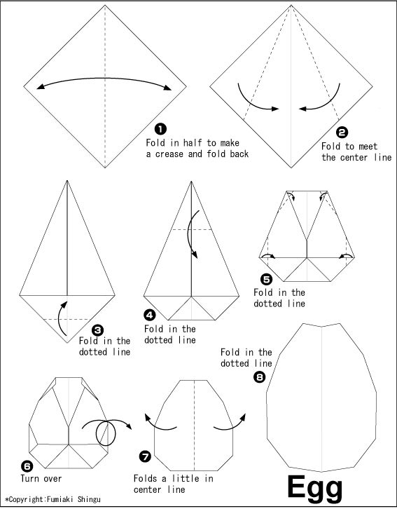 Egg Easy Origami instructions For Kids