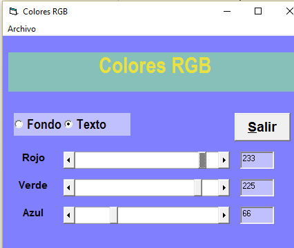 ProgramaciónyMucho+: Colores RGB en Visual Basic 6.0.